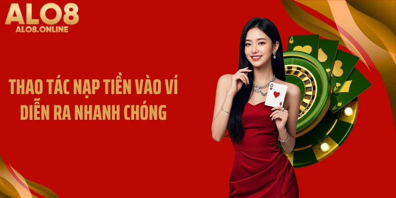 Thao tác nạp tiền vào ví diễn ra nhanh chóng